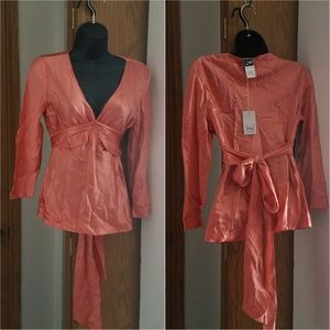 Herve Leger Silk 3/4 sleeve blouse